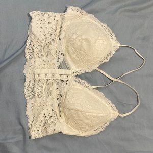 White flowered bralette